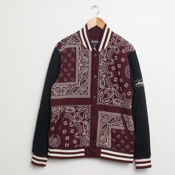 Dogg Supply Paisly Print Jacket Men Medium Burgundy by Snoop Dogg - Picture 1 of 7